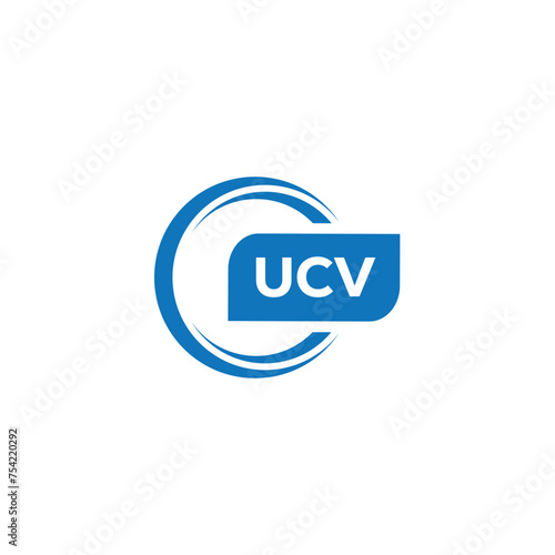 modern minimalist UCV monogram initial letters logo design photo