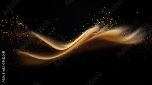  particles explosion on black background