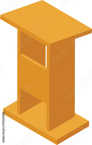 Debate tribune icon isometric vector. Public presentation rostrum. Ceremony award pulpit