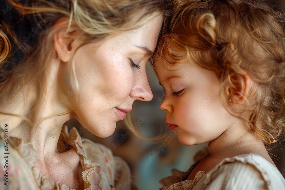Tender Moment Between Loving Mother and Young Daughter in Warm Natural Light Tender Moment Between Loving Mother and Young Daughter in Warm Natural Light