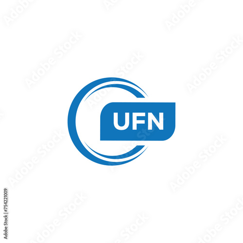modern minimalist UFN monogram initial letters logo design