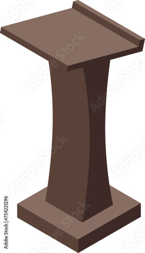 Oratorical platform icon isometric vector. Public speech tribune. Press conference dais