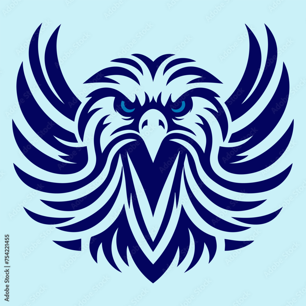 Obraz premium Illustration vector graphic of eagle pattern design front view. Perfect for a background design.