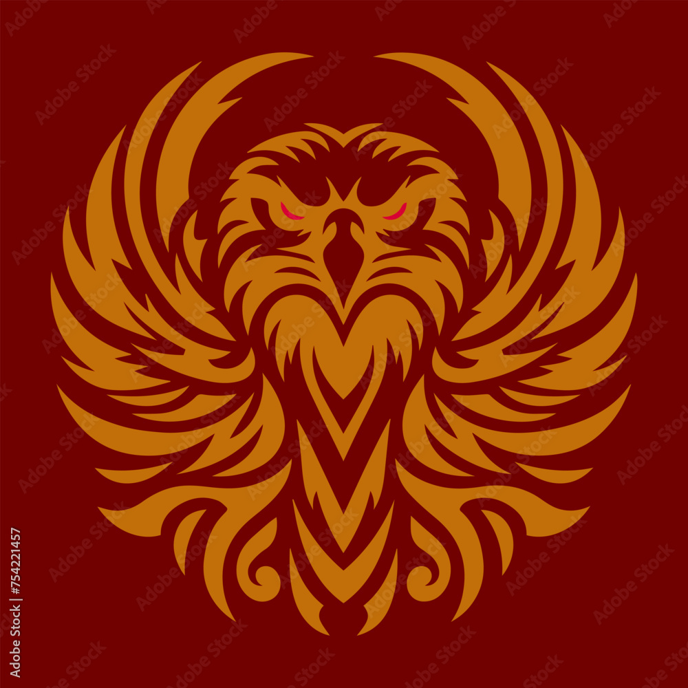 Illustration vector graphic of eagle pattern design. Perfect for a background design.