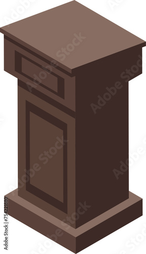 Proclamation tribune icon isometric vector. Ceremony award public speech pulpit. Conference soapbox stage