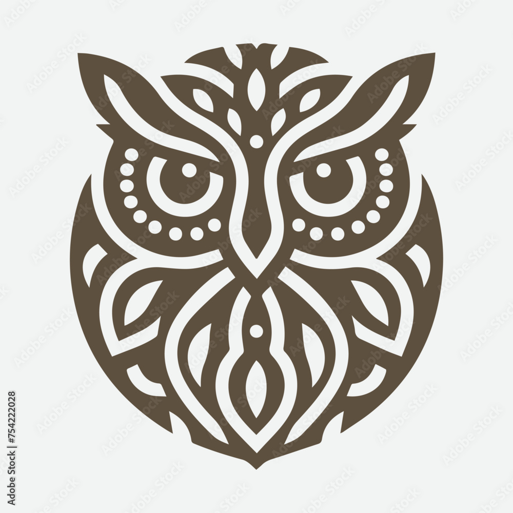 Fototapeta premium Illustration vector graphic of simple owl pattern design. Perfect for security company logo design.
