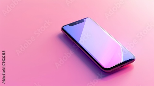 3d rendering of metaverse virtual world. digital virtual technology mobile phone or smartphone screen on pink purple background. 
