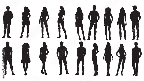 group silhouette of a man and woman. photo