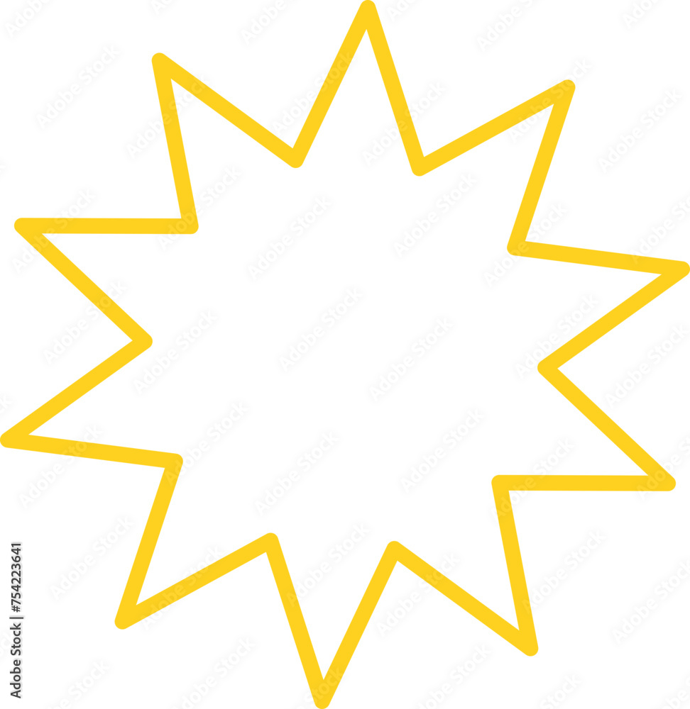 A yellow star with a black outline A yellow star with a black outline