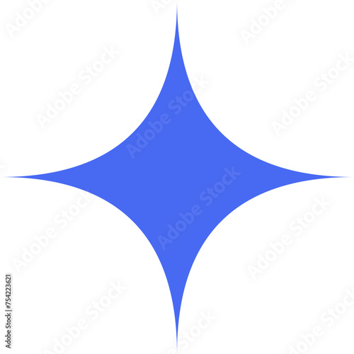 A blue diamond shape with a white background