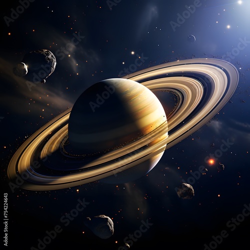 majestic rings of Saturn as a centerpiece for Earth Day