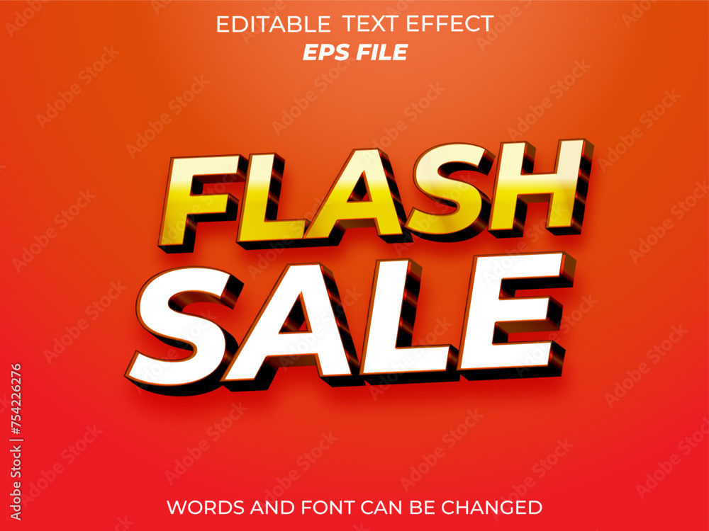 flash sale text effect, font editable, typography, 3d text. vector template flash sale text effect, font editable, typography, 3d text. vector template