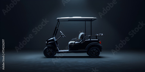 A Golf Cart Braving the Elemental Forces hinder Golf car course small electric vehicles black background photo