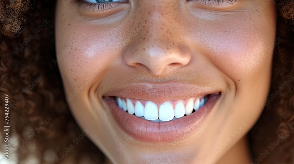 A woman with a big smile on her face A woman with a big smile on her face