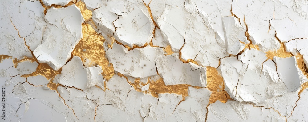 Naklejka premium cracked plaster on the wall background.