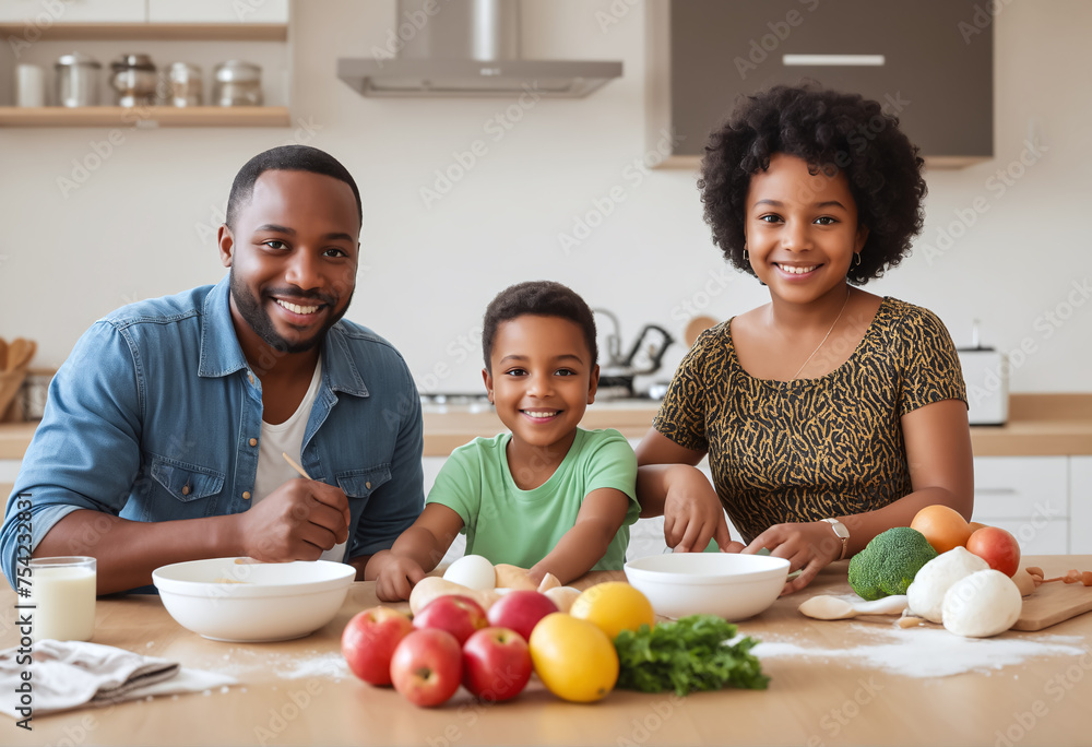 afro american family together in the kitchen afro american family together in the kitchen