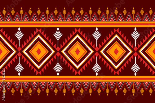 ethnic patten concept, geometric fabric pattern, flowers, native ethnic, beautiful colors, designed for backgrounds, promoters, advertisements, flyers, websites, ethnic events