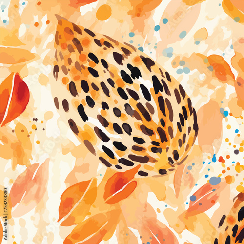 Watercolor seamless pattern with watercolor creative