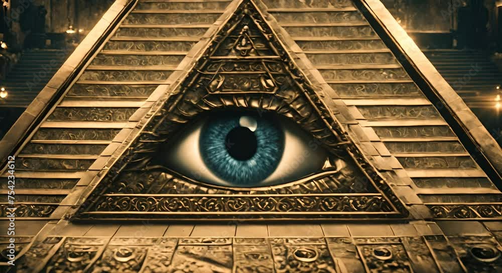 Eye on the illuminati pyramid. Stock Video | Adobe Stock