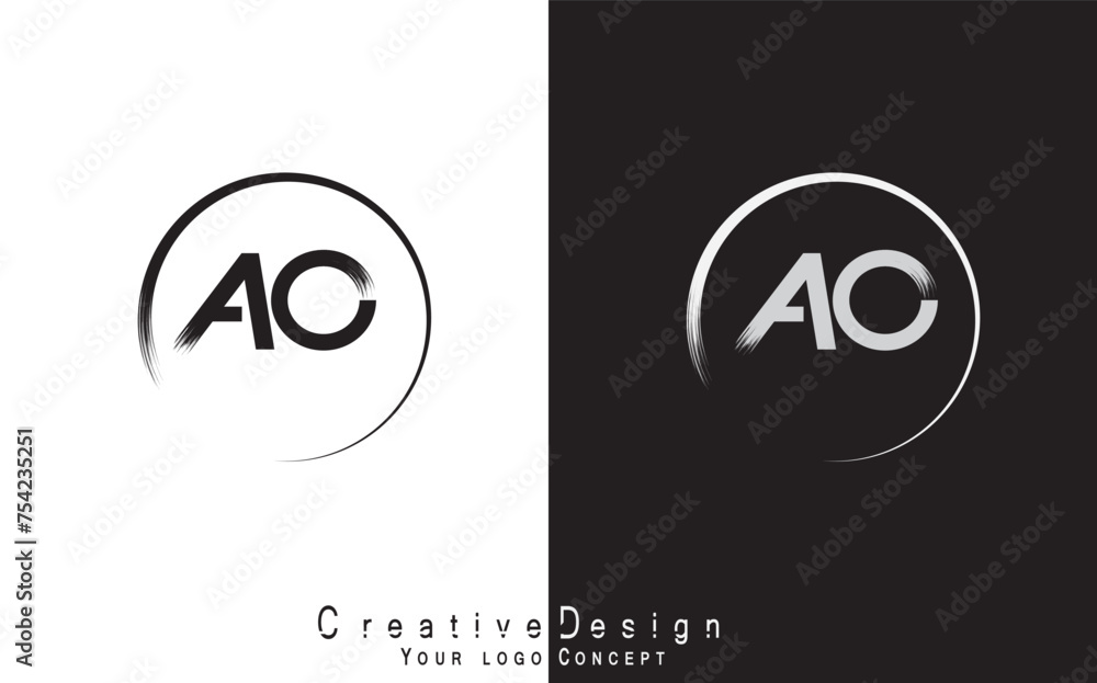 Obraz premium AO letter logo design template vector