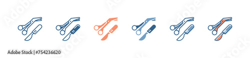 surgery cutting tool icon medicals surgeon operation scalpel knife sign vector illustration