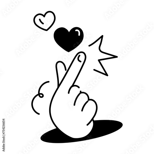Modern outline icon depicting love gesture 