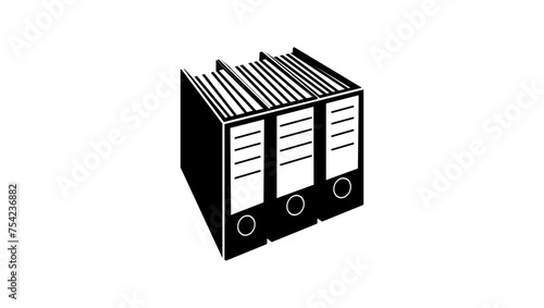 A4 Folders, black isolated silhouette