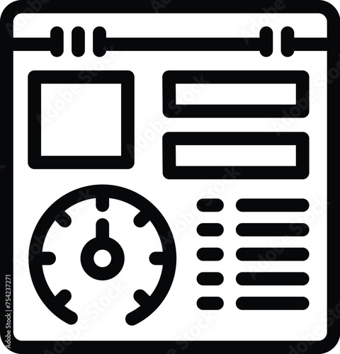 Road network management icon outline vector. Logistics administration system. Planning transport project