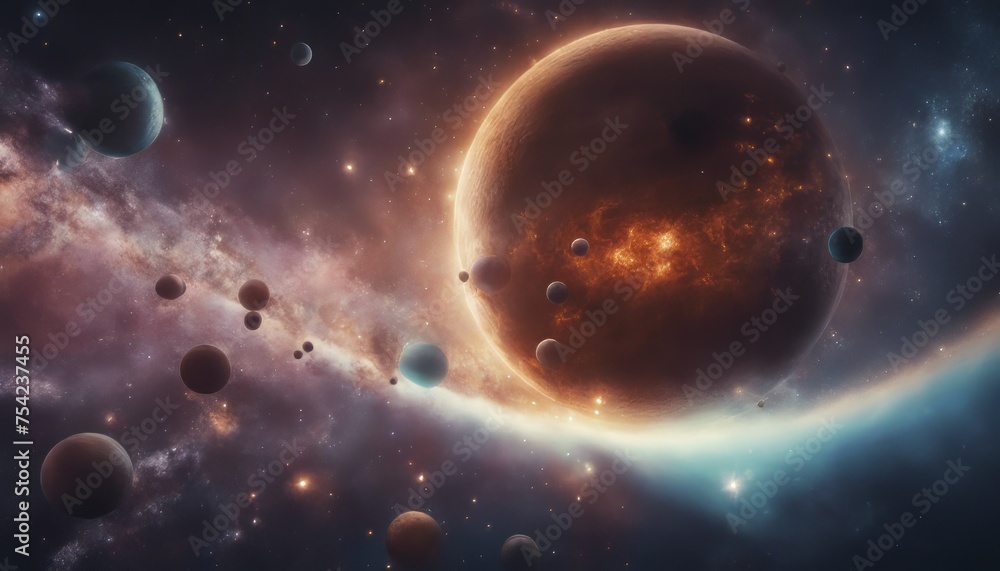 Planets stars and galaxies in outer space showing the beauty of space exploration Planets stars and galaxies in outer space showing the beauty of space exploration