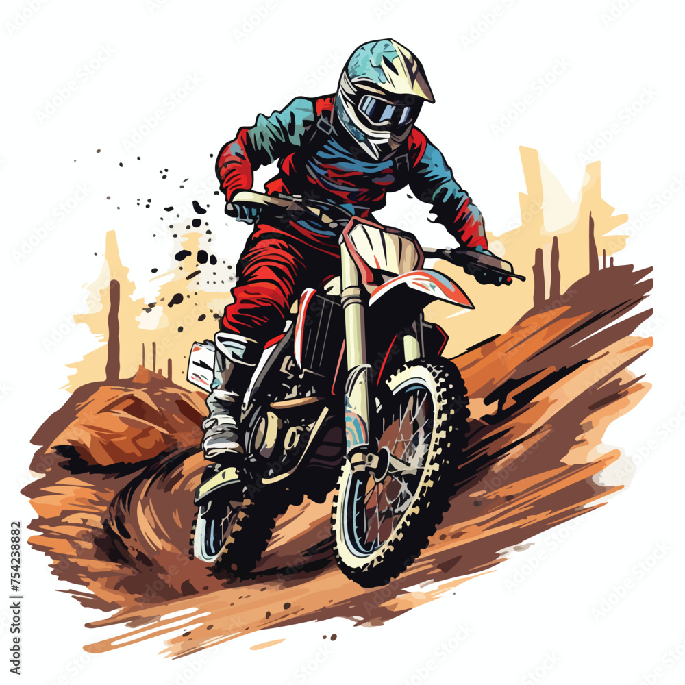 A dirt biking adventure vector illustration