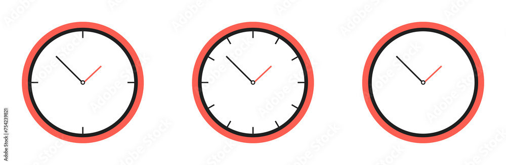 Vector set of clock icons. Vector set of clock icons.
