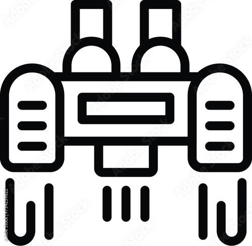 Fly board icon outline vector. Hydro flight device. Extreme adventure watersport machine