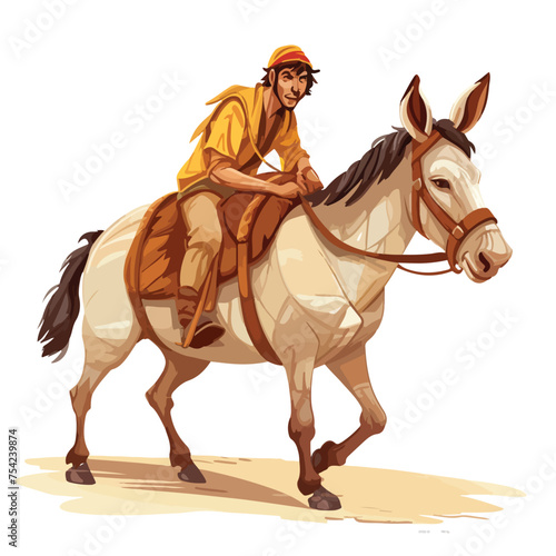 A donkey riding tour with a donkey vector