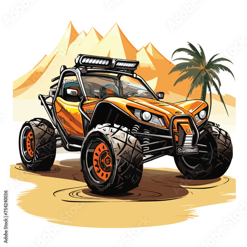 A dune buggying adventure with a dune buggy vector illustration