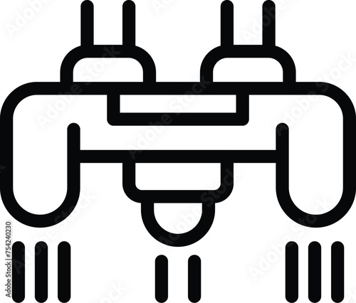 Fly board apparatus icon outline vector. Aquatic extreme hobby. Beach flyboarding activity