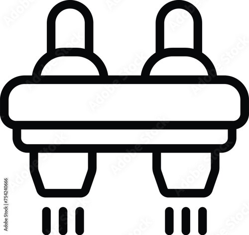 Water jet board icon outline vector. Fly water board. Acrobatic air action apparatus
