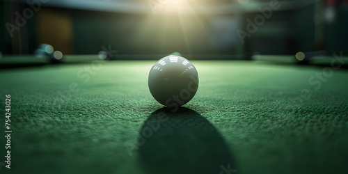Colorful snooker balls on green frieze. Placement of billiard balls

 photo