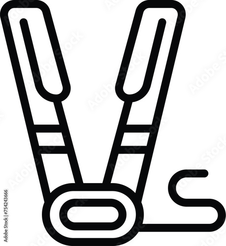 Hair straightening appliance icon outline vector. Electric hairdressing tool. Barber haircut instrument