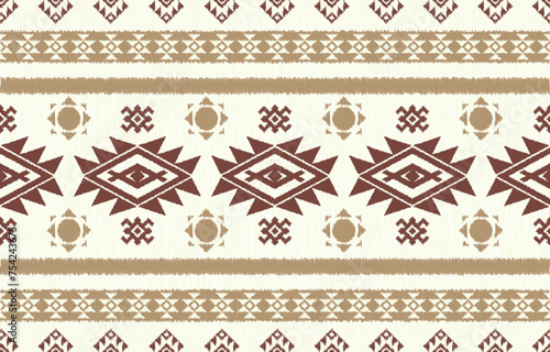 Wallpaper Mural Geometrics Ikat ethnic design.Ikat seamless pattern in tribal, folk embroidery abstract wave art. ornament print. Ikat Design for wallpaper,carpet, clothing, fashion, fabric. Torontodigital.ca