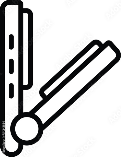 Hair straightening equipment icon outline vector. Hairdressing iron. Hairstyling parlor appliance