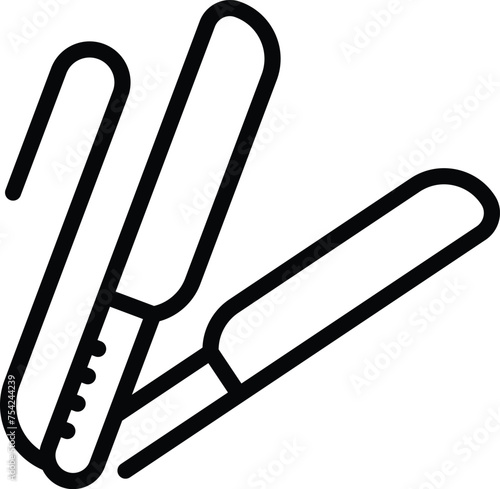 Hair styling tool icon outline vector. Haircut fashion grooming device. Straightening hairdo instrument