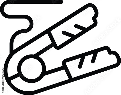 Haircare keratin device icon outline vector. Curling beauty equipment. Straightening therapy gadget
