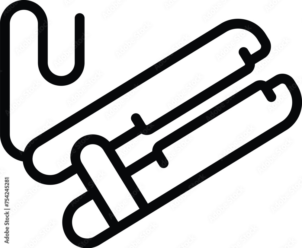 Fototapeta premium Parlor hair straightener icon outline vector. Professional grooming equipment. Keratin treatment straightening tool