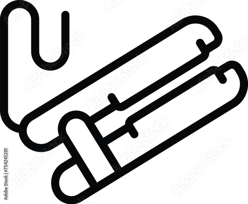 Parlor hair straightener icon outline vector. Professional grooming equipment. Keratin treatment straightening tool