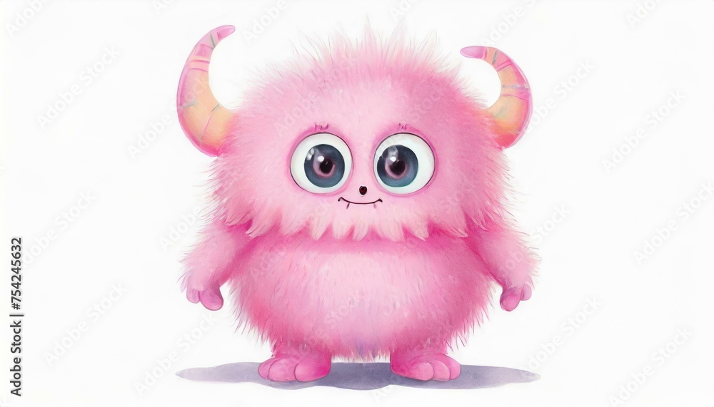 a fluffy pink cute monster a fluffy pink cute monster