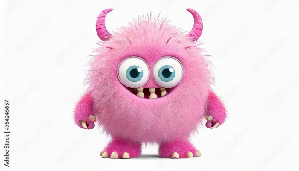 a fluffy pink cute monster a fluffy pink cute monster