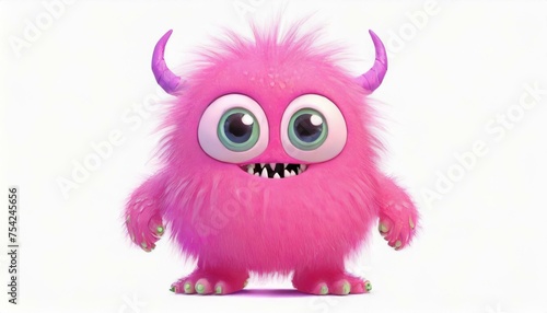 a fluffy pink cute monster