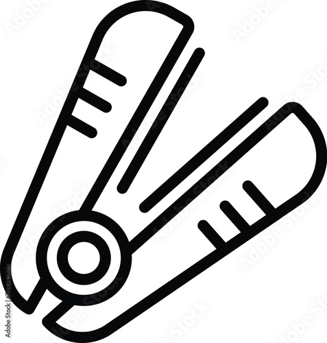 Keratin hairstyling equipment icon outline vector. Professional haircare. Electric parlor essential
