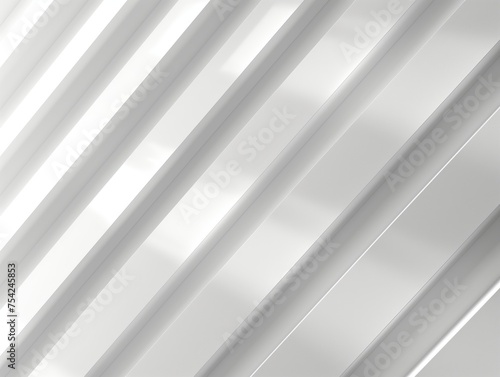 An abstract pattern of clean, diagonal white stripes with shadows creating a sense of depth and dimension.