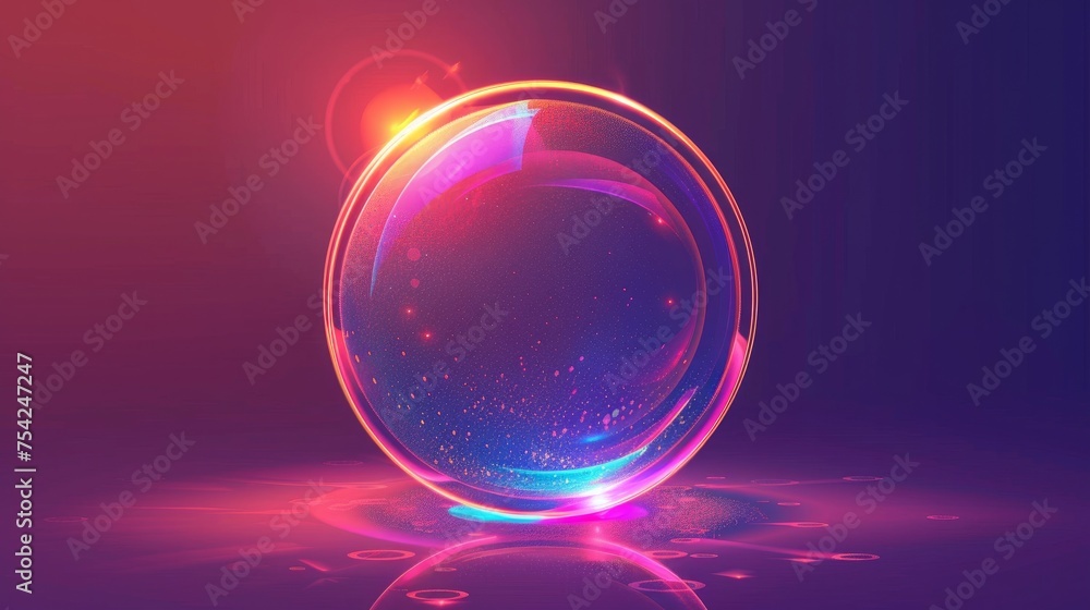 A futuristic vector illustration featuring a glowing bubble shield for sun protection A futuristic vector illustration featuring a glowing bubble shield for sun protection
